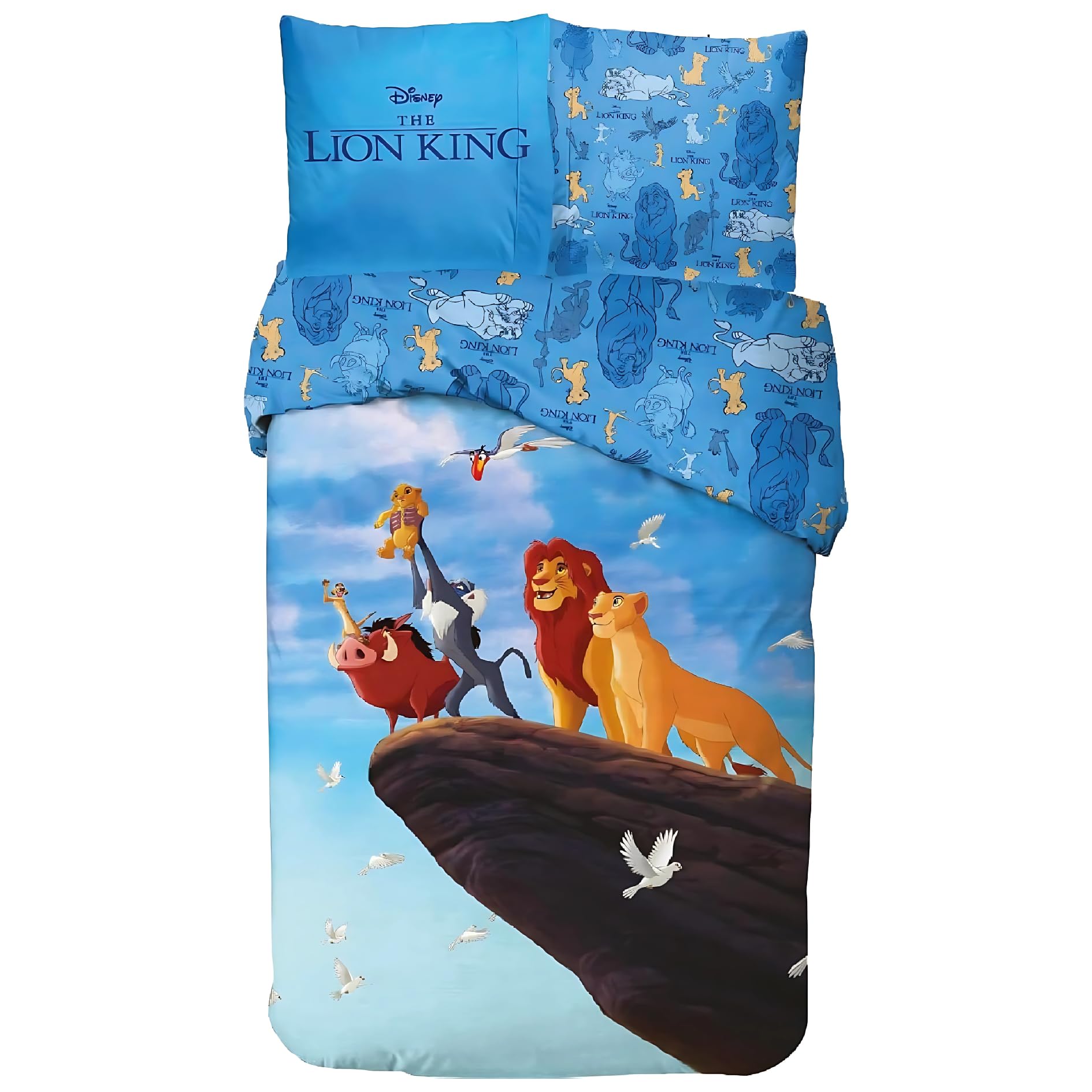 Arlis Parure da Letto con Licenza per Bambini, Copripiumino Reversibile 140x200 cm, Federa 63x63 cm, 100% Cotone (Parure da letto Re Leone, 140 x 200 Cm)