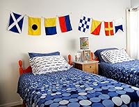 Vista 2 de Bandera de señal náutica de 10" x 15" - Uso interior/exterior - Construcción de doble puntada con palanca de madera y asa de cordaje - Deletrea