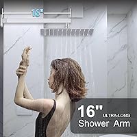 Vista 3 de KOJOX - Sistema de ducha negro mate con cabezal de ducha de lluvia de alta presión, cabezal de ducha de mano, mezclador de baño de lujo, juego