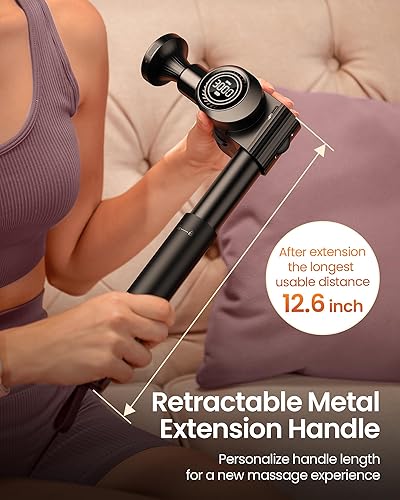 Miniatura 7 de NAPRE - Pistola de masaje con calor, masajeador manual de percusión de tejido profundo para el alivio del dolor muscularde cuellodel cuerpo con