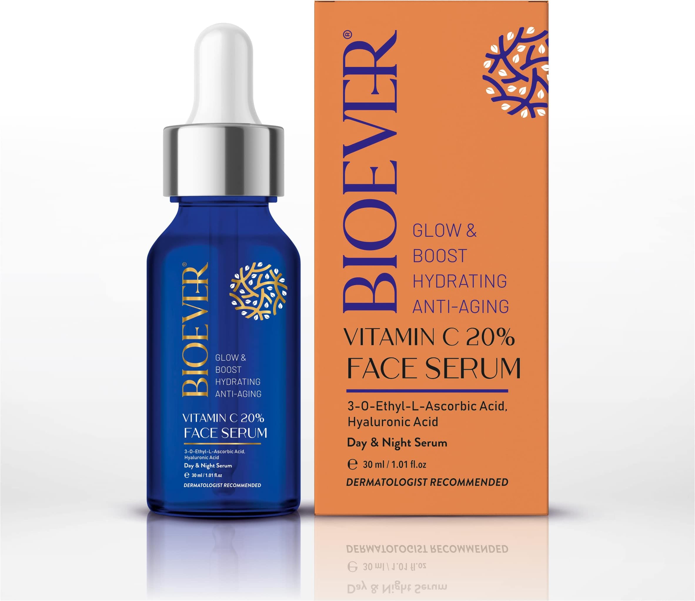 20% Vitamin C Serum with Hyaluronic Acid | Niacinamide | Liquorice Extract for Glowing Skin | Brightens & Evens Skin | Wrinkles & Dark Spots | Hyperpigmentation & Dull Skin - 30ml