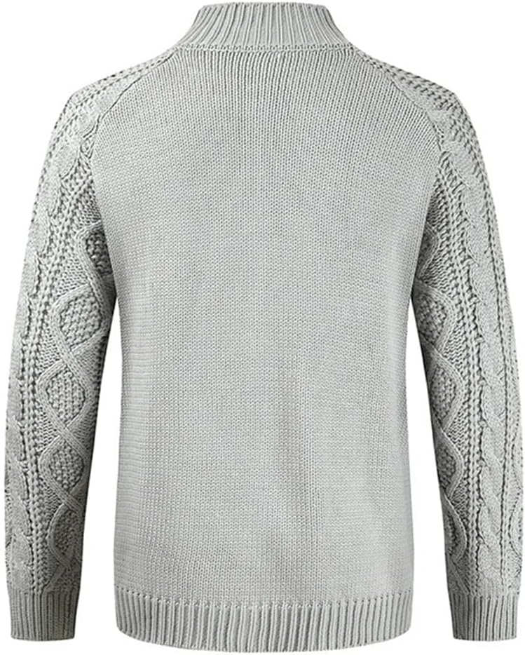 Men's Autumn and Winter Warm Knitted Sweater Casual Long Sleeve Button Cardigan Sweater