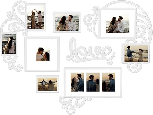 Jerry & Maggie - Marco de fotos  Marco de placa universitaria - Combinación de decoración de pared de San Valentín - Marco de fotos de PVC blanco