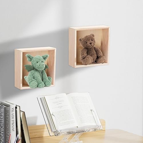 Miniatura 6 de Paquete de 8 cajas de madera sin terminar, 6 x 6 pulgadas, cuadradas, rústicas, pequeñas cajas de madera para manualidades, caja organizadora de