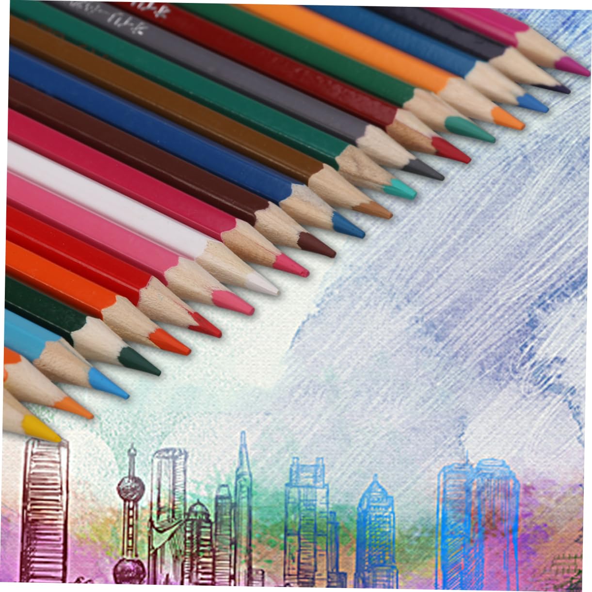NUOBESTY Crayons de Couleur Couleurs pour Dessin Crayons à Dessin pour Artistes Ergonomique avec Mine Résistante