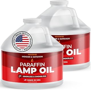 Houswise Premium Liquid Paraffin Lamp Oil for Indoor Use (2 x 1 Gallon) - Indoor Smokeless Odorless Paraffin Oil Fuel for Lamps, Lantern, Candle