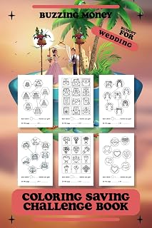 Buzzing Money Budget For Wedding Coloring Saving Challenge Book: Enjoy Preparation For Marriage Ceremony & Honeymoon Checklist Planner For Engaged Couple & Family