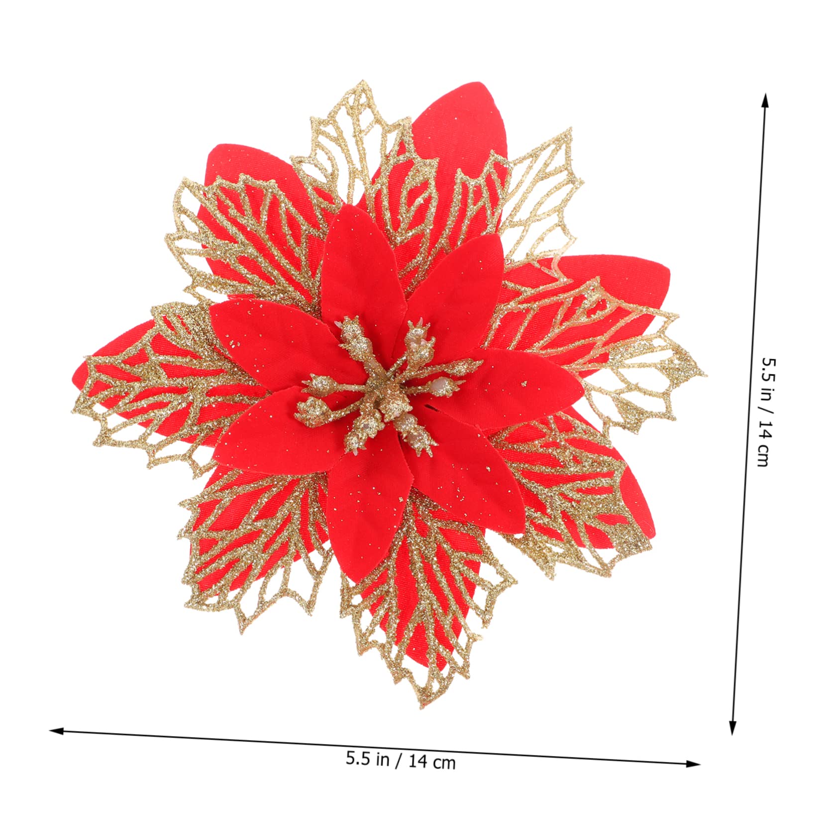 Cabilock 30piezas Flores Artificiales De Navidad para Decoración De Árbol Adornos para De Navidad Accesorios De Flores De Poinsettia Decoración para Bodas y Cumpleaños