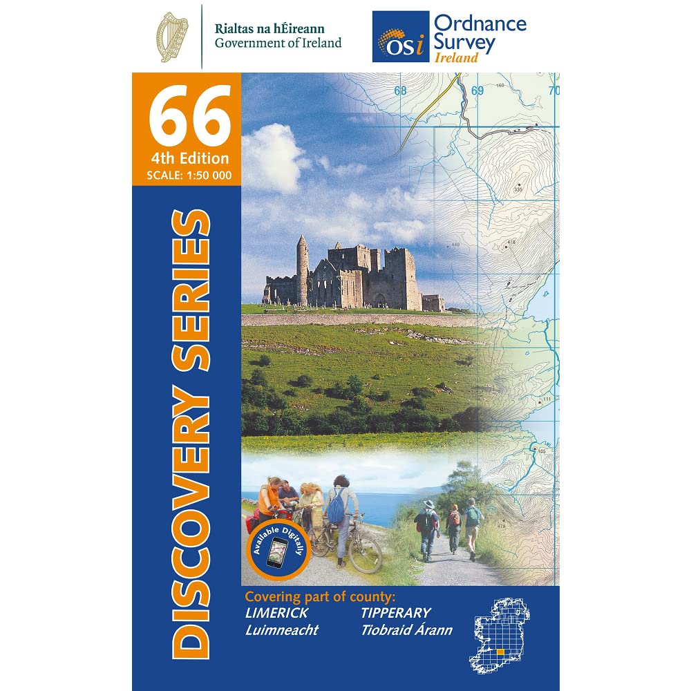 Limerick and Tipperary Map | Tipperary, Cashel & Thurles | Ordnance Survey Ireland | OSI Discovery Series 66 | Ireland | Walks | Hiking | Maps | Adventure