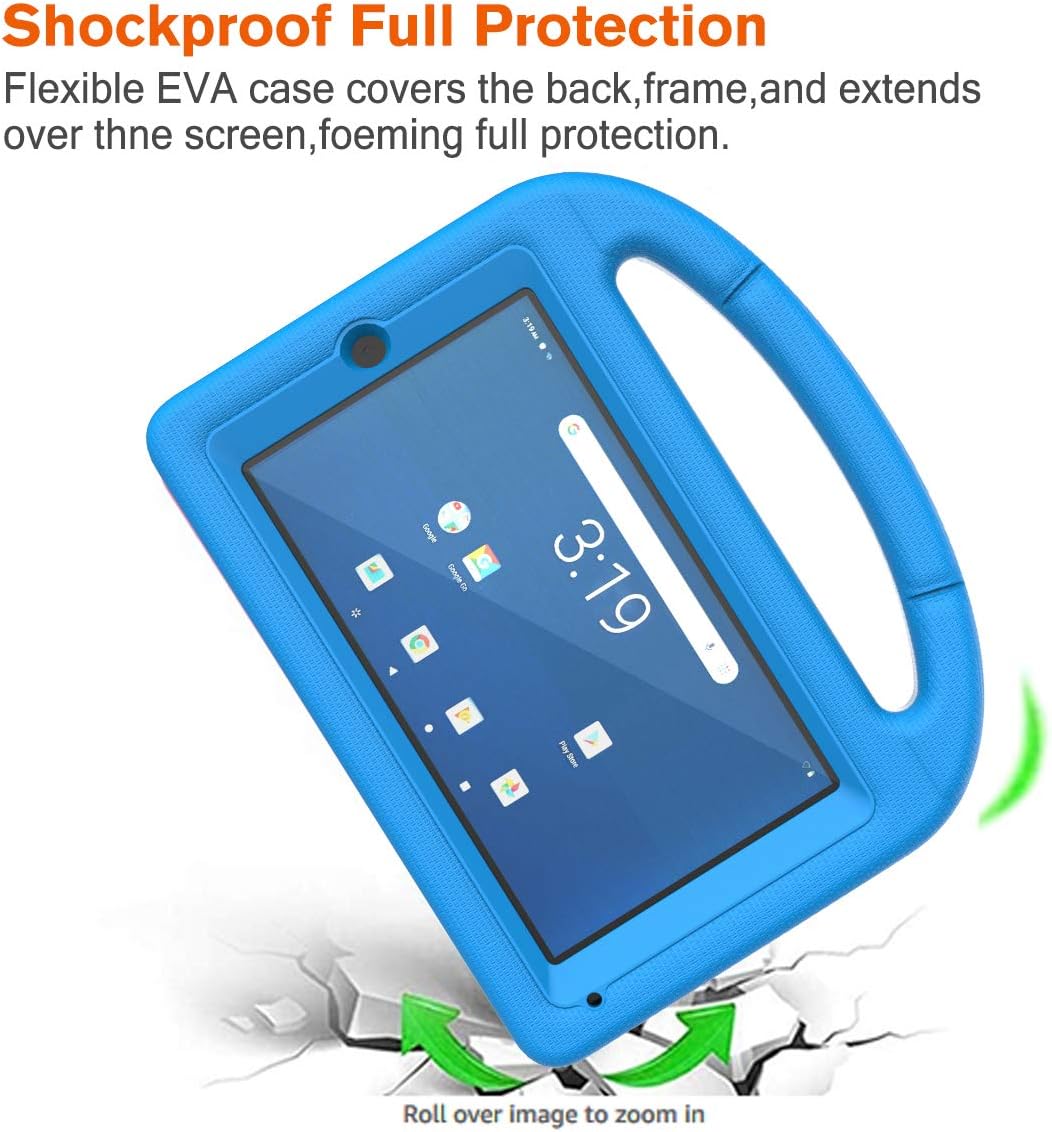 LEDNICEKER Kids Case for Onn 7 Tablet ,Onn 7 inch Tablet Case with Built-in Screen Protector, Lightweight Shockproof Handle with Stand Kid-Proof Case for Onn 7 inch Tablet (Model:100015685) , Blue