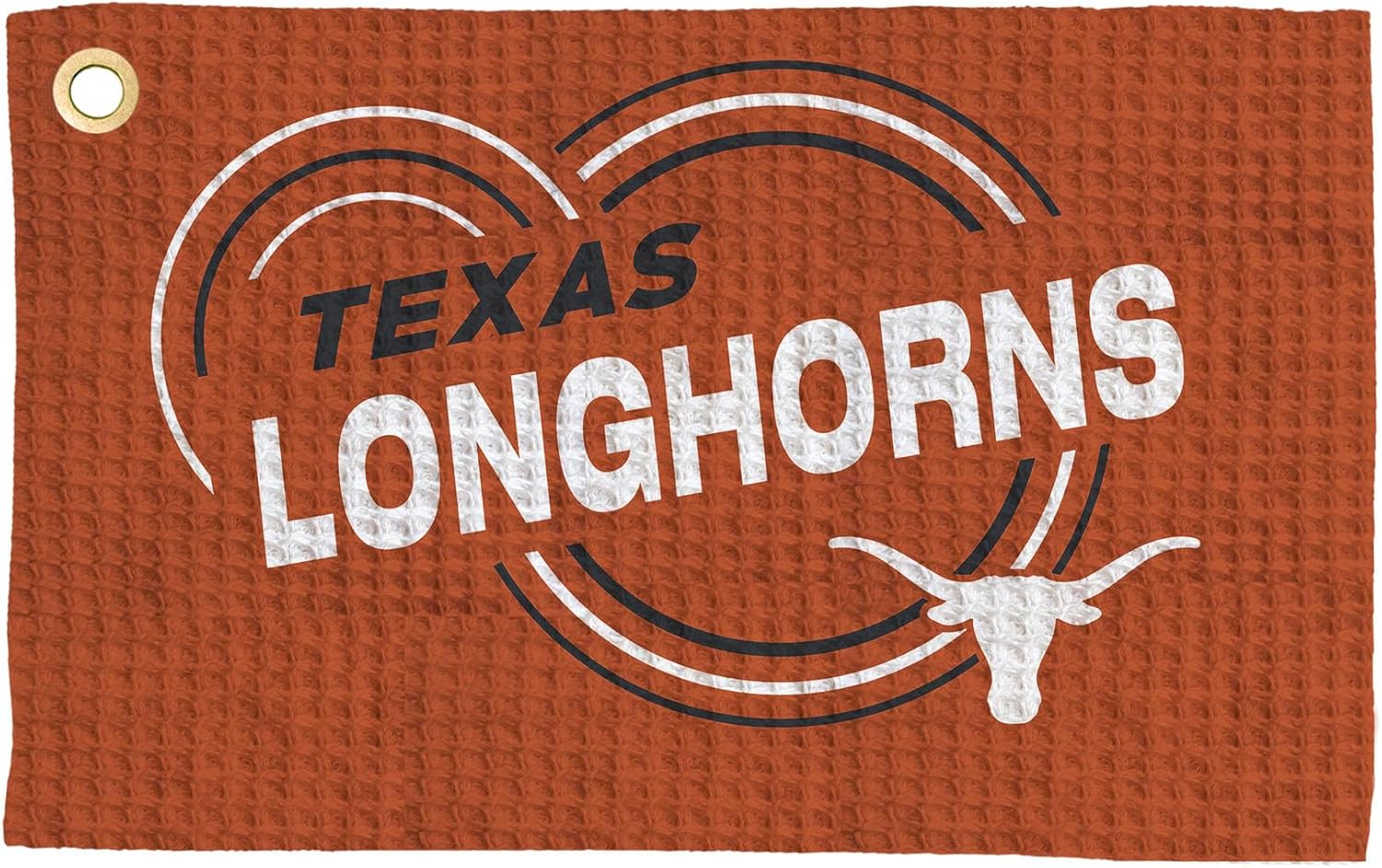 Northwest NCAA Texas Longhorns Golf Towel, Official Licensed Microfiber Waffle Fabric, Absorbent 16x25 in Club Cleaning Accessory, Droplets Design