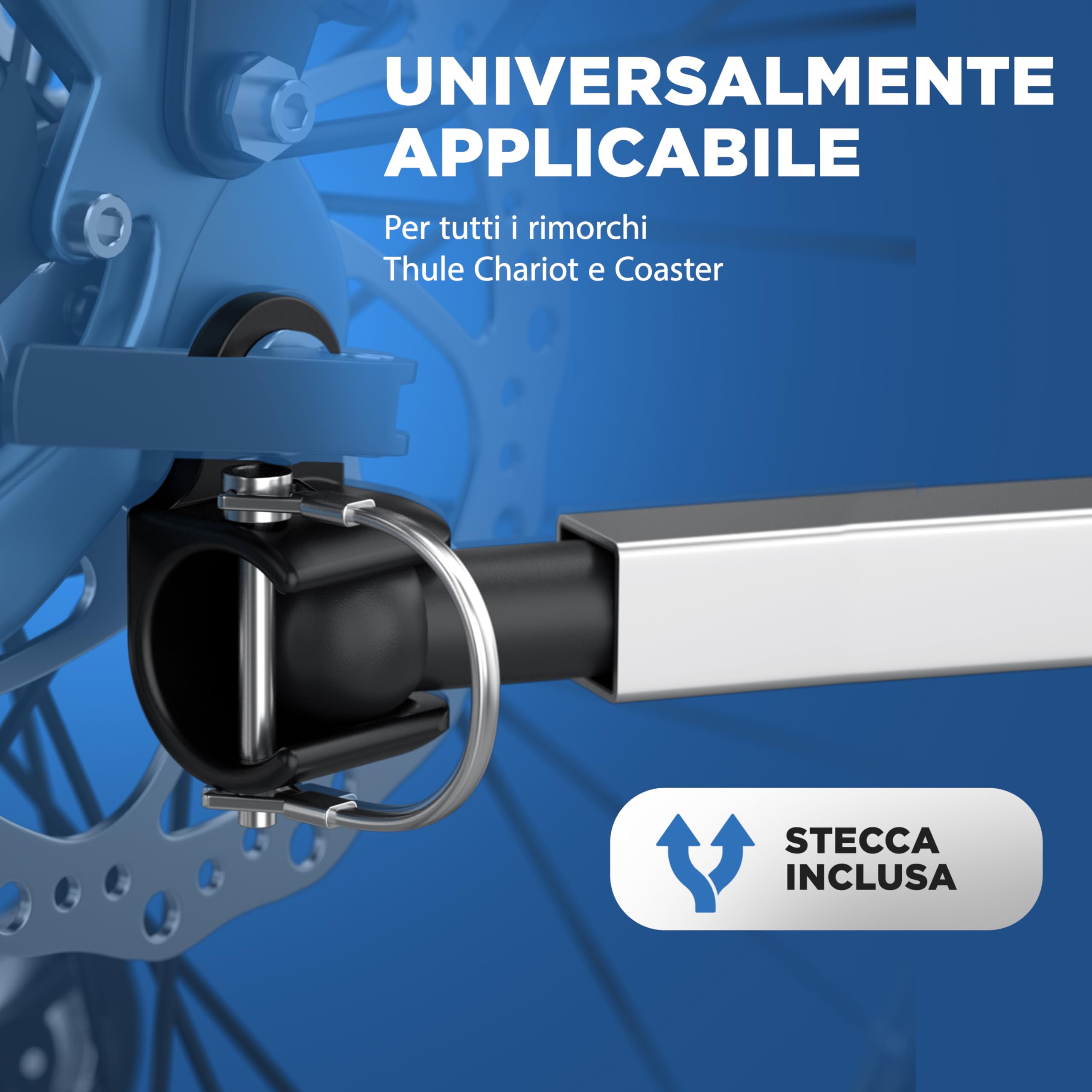 Attacco per rimorchio LAINFELD Thule Chariot Coaster bicicletta con perno di sicurezza
