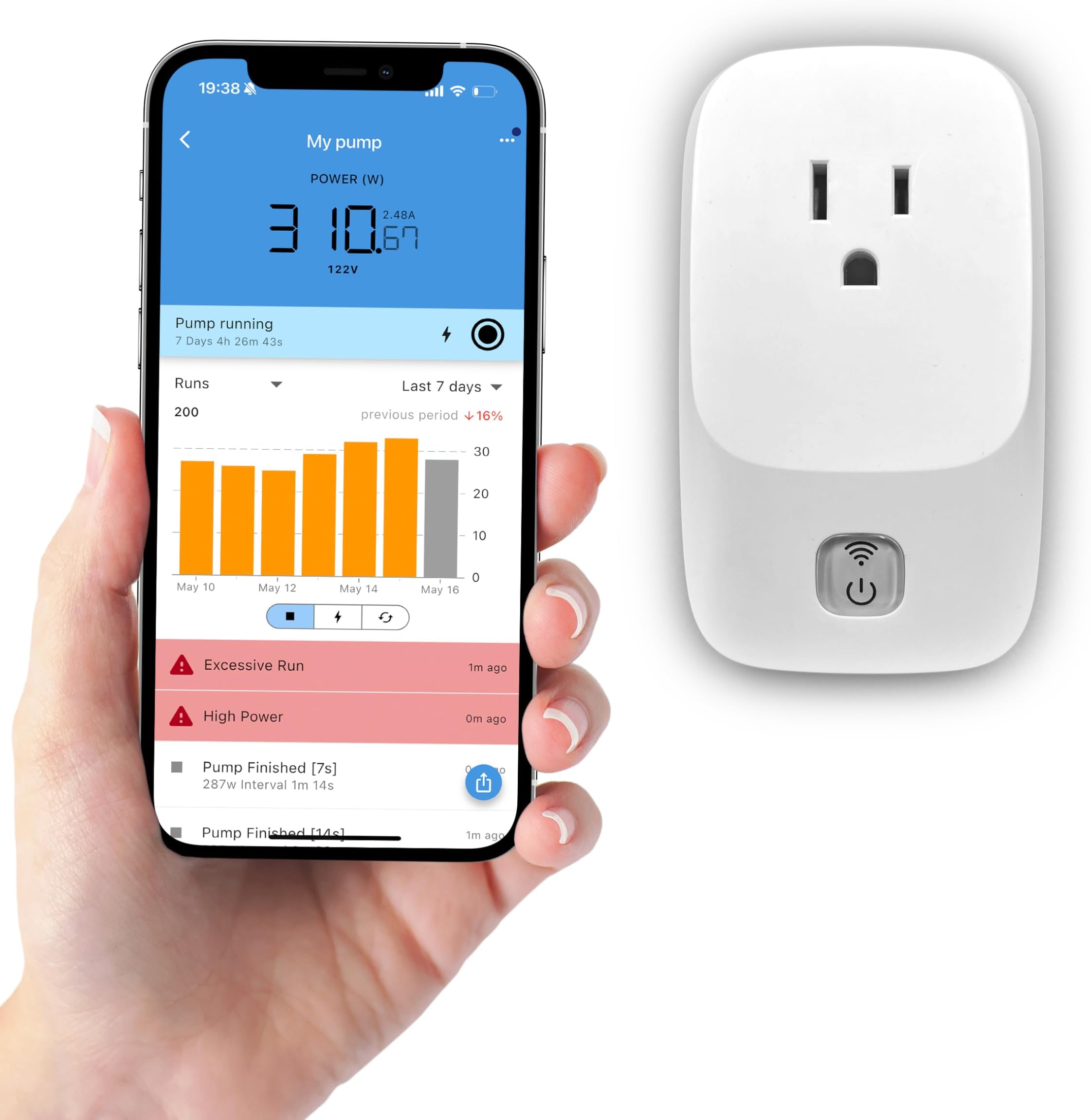 PumpFuse WiFi Sump Pump Monitor & Protector - No Sensors, Real-Time Alerts to...