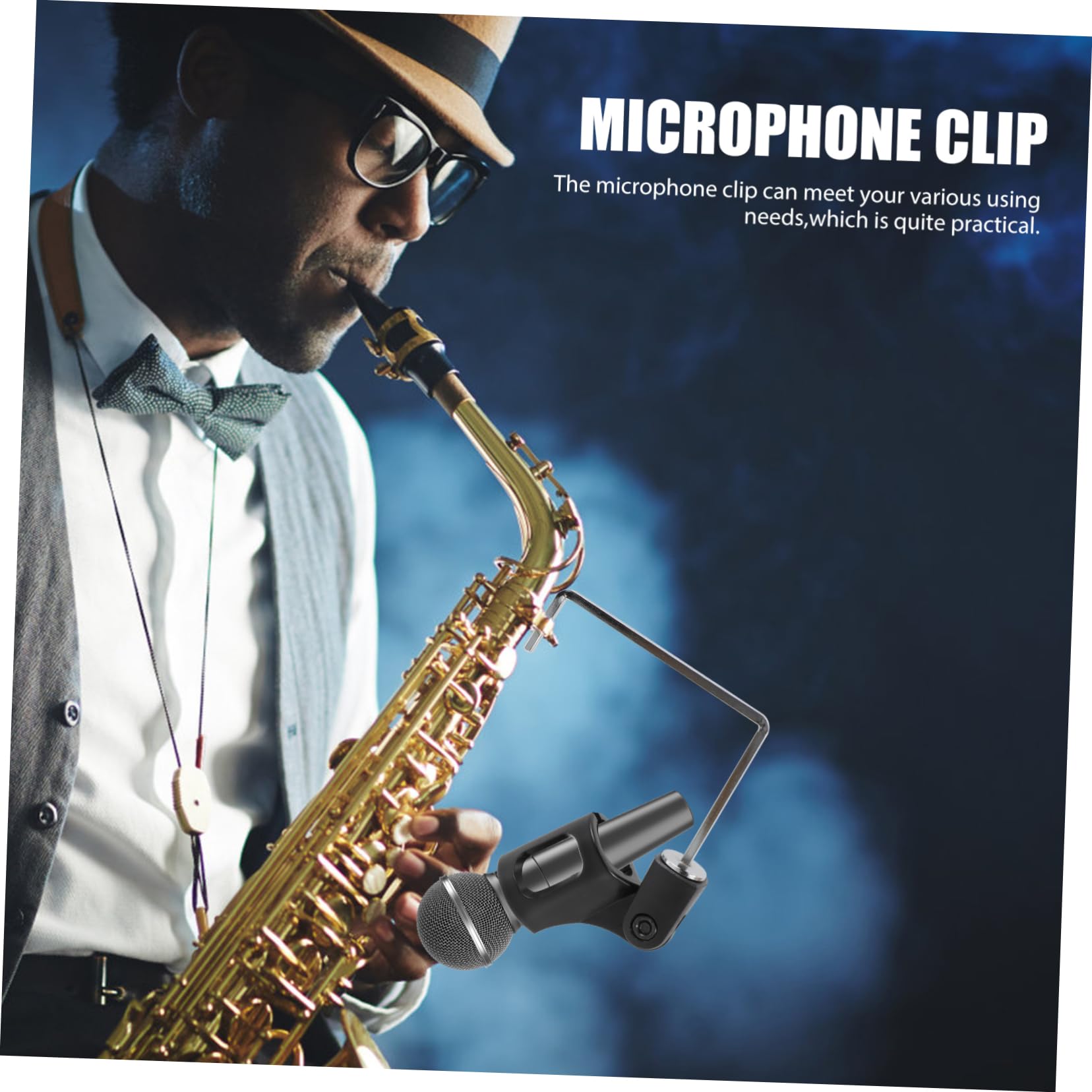 DIYEAH 1Set Portable Metal Microphone Clip Holder for Saxophone Mic Lifter for Secure Fixation Convenient Installation for Concerts and Performances Durable Design