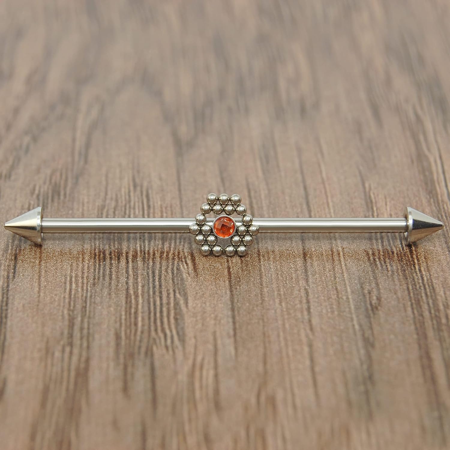 Industrial Barbell Titanium 14g - CZ Industrial Bar Earring - Straight Barbell Jewelry - Industrial Piercing Bar - Scaffold Earring