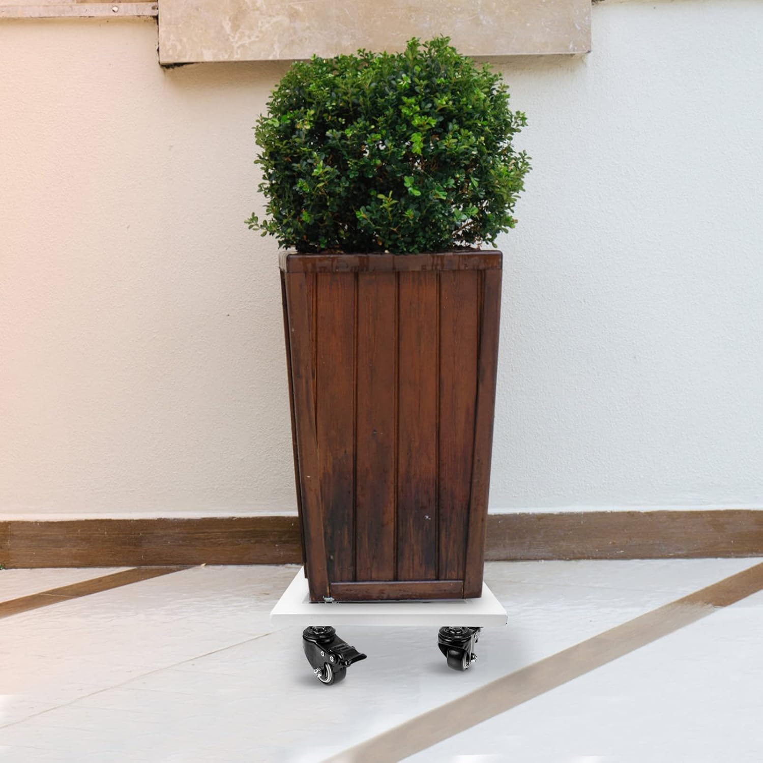 Elegant Iron Flowerpot Stand Wheels Plant Pot Tray for Indoor Movable Plant Stand Flowerpot Base Home Decorative