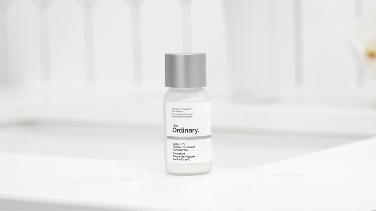 The Ordinary Sulfur 10% Powder-to-Cream Acne Spot Treatment Concentrate, Reduces Pimple Size and Zit Redness, 0.18 Oz