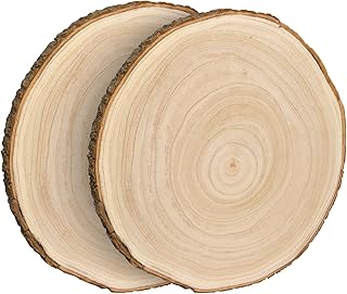 2 Pack 11-13 Inches Wood Round Slices,Large Wood Slabs for DIY Painting Crafts,Wedding Party,Banquet Ornaments Decorations