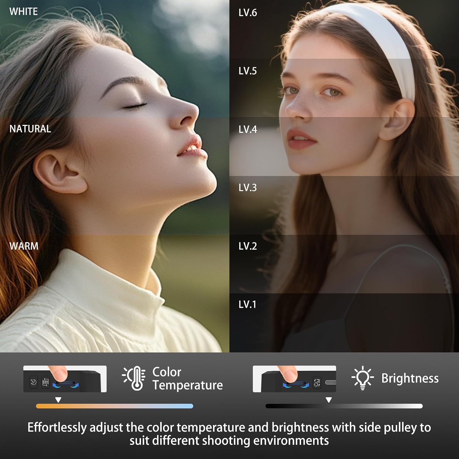 Ailight Magnetic Selfie Light for Phone, 2000mAh Portable Video Conference Lighting with Clip, CRI 98+ 2500K-9000K Rechargeable LED Video Light with Flip-Up Gimbal for Makeup, Photography & Recording
