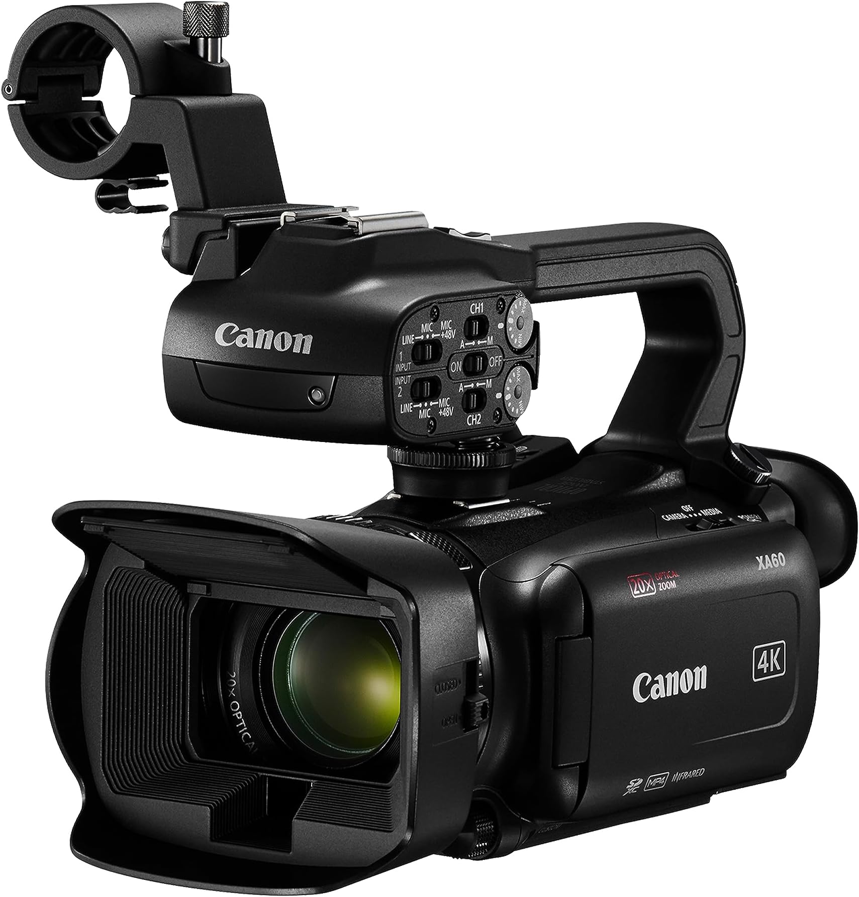 XA60 Professional UHD 4K Camcorder with LCD Touchscreen and 20x Optical Zoom Lens (Black)