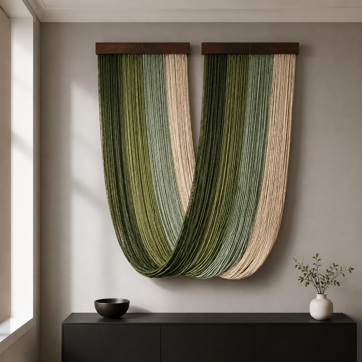 JWQFBC Arazzo Geometrico da Parete in Tessuto, Marrone scuro