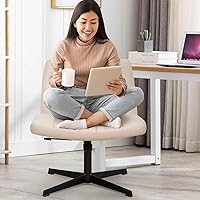 Vista 6 de Silla de oficina Criss Cross - Asiento ancho, sin brazos, altura ajustable, tela, beige