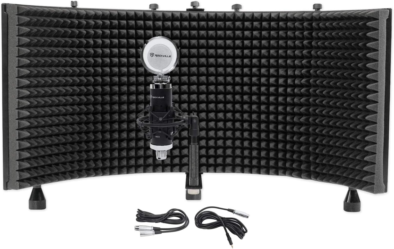 Rockville RCM03 Studio Recording Condenser Microphone Mic+Shock Mount+Shield