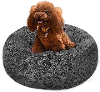 BEAUTYHB Calming Dog Bed and Cat Bed, Anti Anxiety Pet Bed Round Fluffy Dog Bed for Small Medium Large Pets, Cat Beds for ...