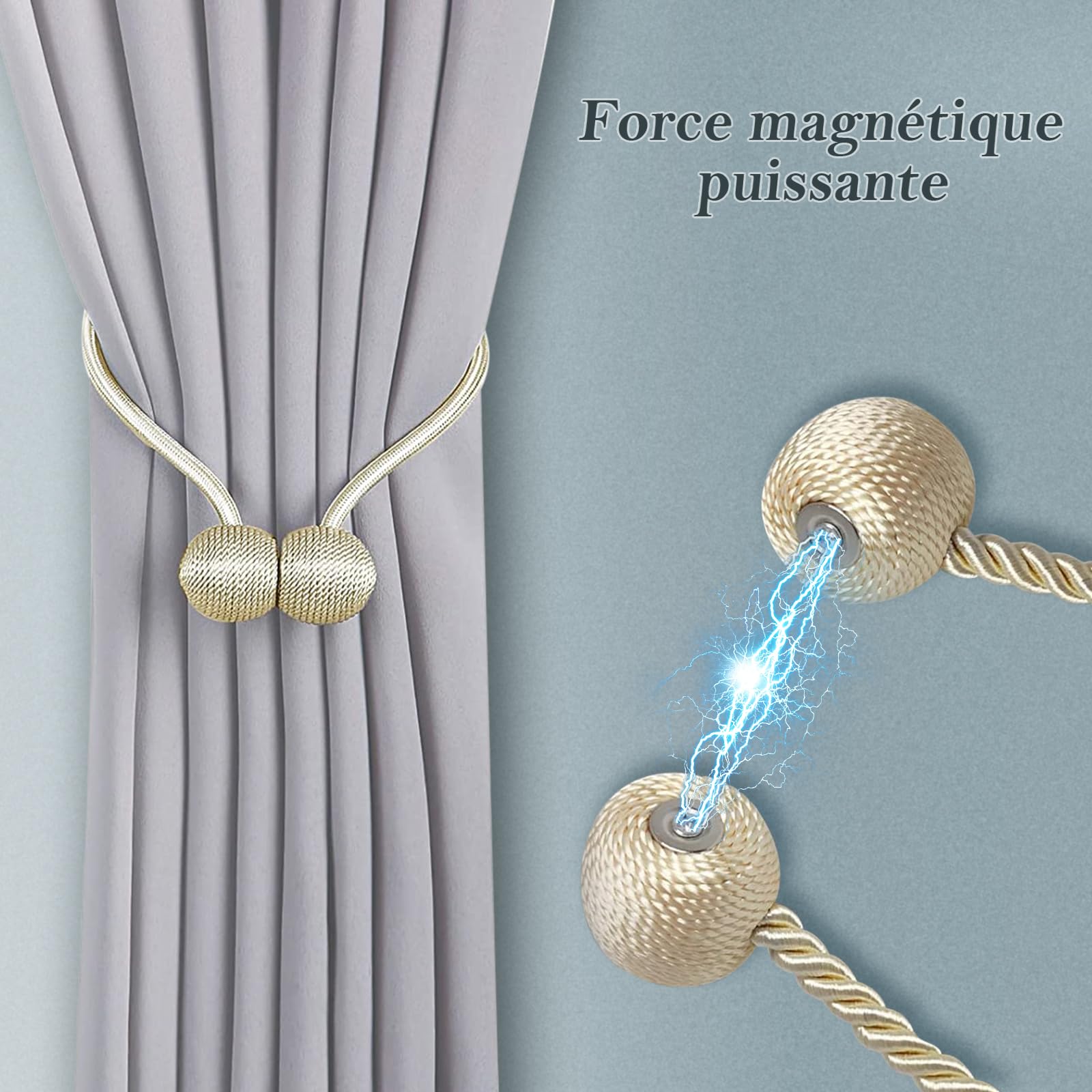 TopHomer Lot de 2 Embrasses Rideaux Magnétiques – 10 Couleurs, Corde Polyester Reinforcée – Pour Salon, Chambre, Salle à Manger & Salle de Bain (Blanc TopHomer Lot de 2 Embrasses Rideaux Magnétiques – 10 Couleurs, Corde Polyester Reinforcée – Pour Salon, Chambre, Salle à Manger & Salle de Bain (Blanc