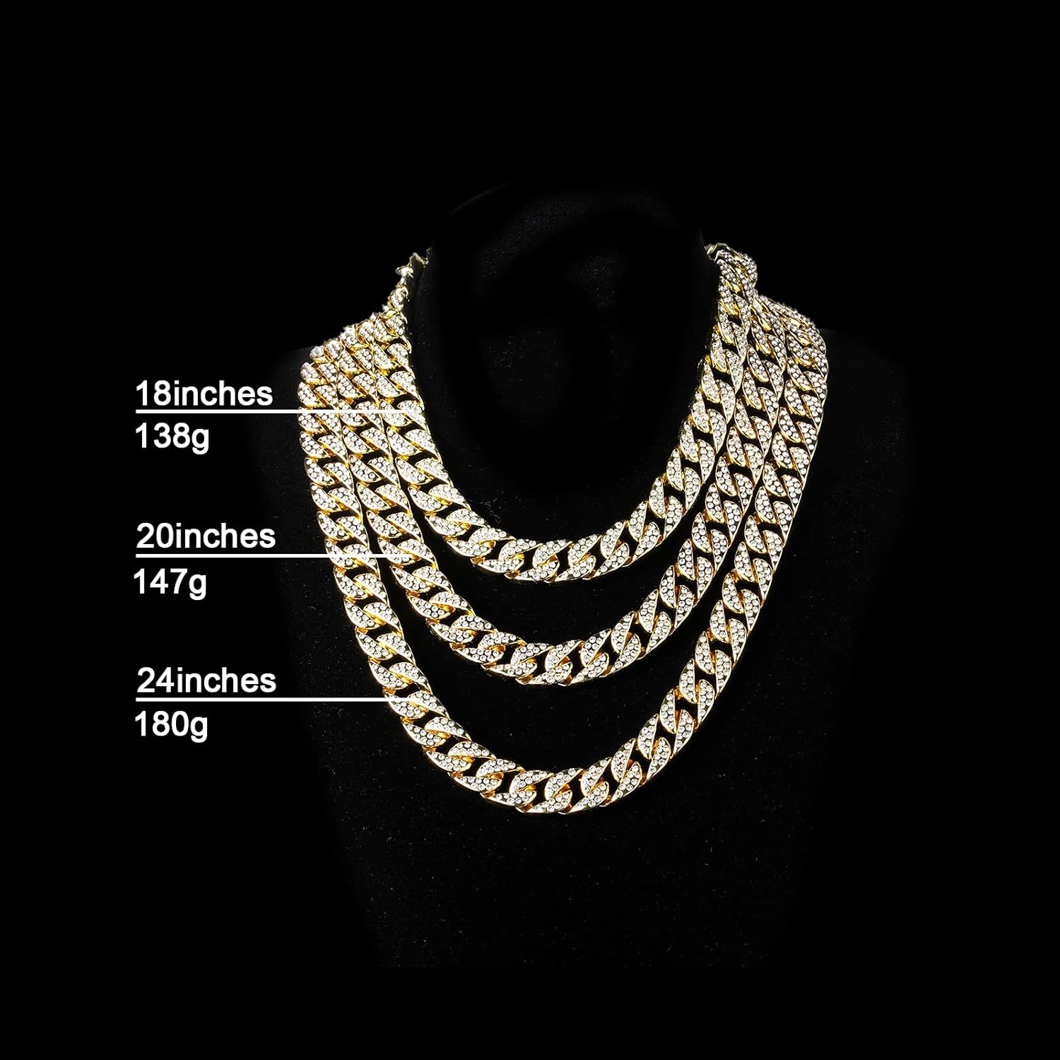 Saintda Cuban Link Chain and Bracelet Set for Men Women Iced Out Diamond Gift for Boys Hip Hop Rapper Jewelry - Image 9