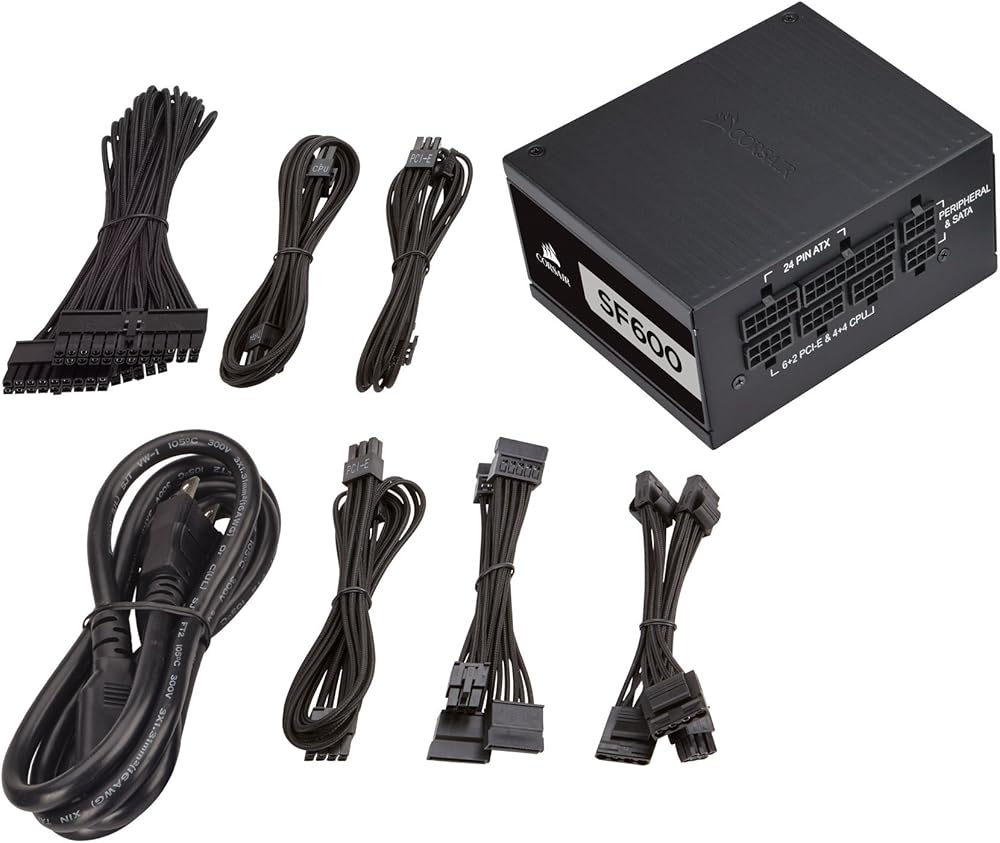 Corsair SF600 Series, 80+ Platinum Certified 600W Fully Modular SFX Power Supply thumbnail 4