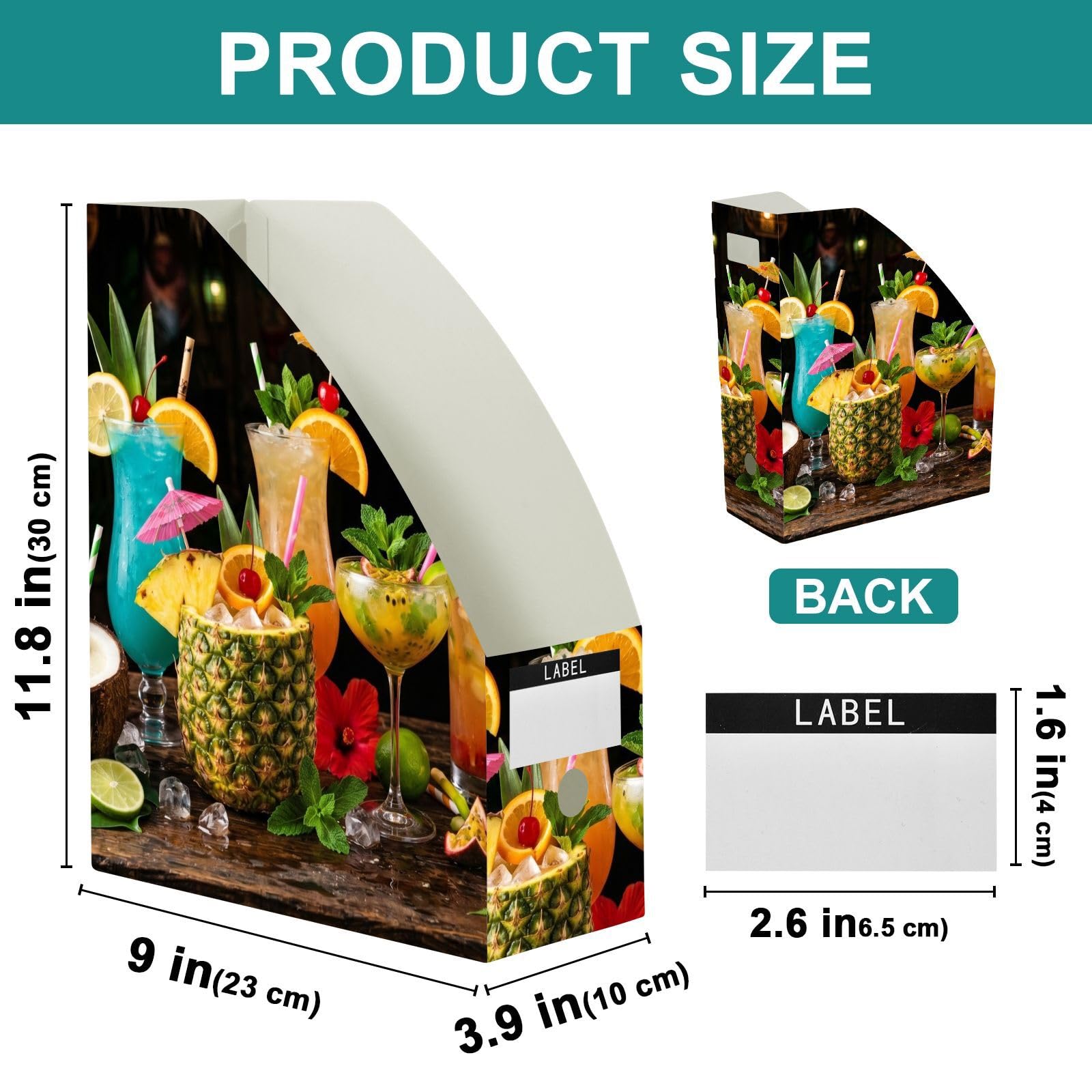 Classeur en plastique PP coloré ananas marron