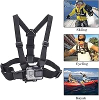 Vista 7 de Soporte ajustable para arnés de correa de pecho para teléfono móvil, negro, compatible con iPhone, GoPro Hero, cámaras de acción DJI Osmo