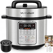 VAJ 8-Quart Electric Pressure Cooker, 12-in-1, 14 Presets, 1200W, Silver | Ceramic nonstick pot, 24-hour delay start, over 16 safety protections, family meals, gatherings and batch cooking