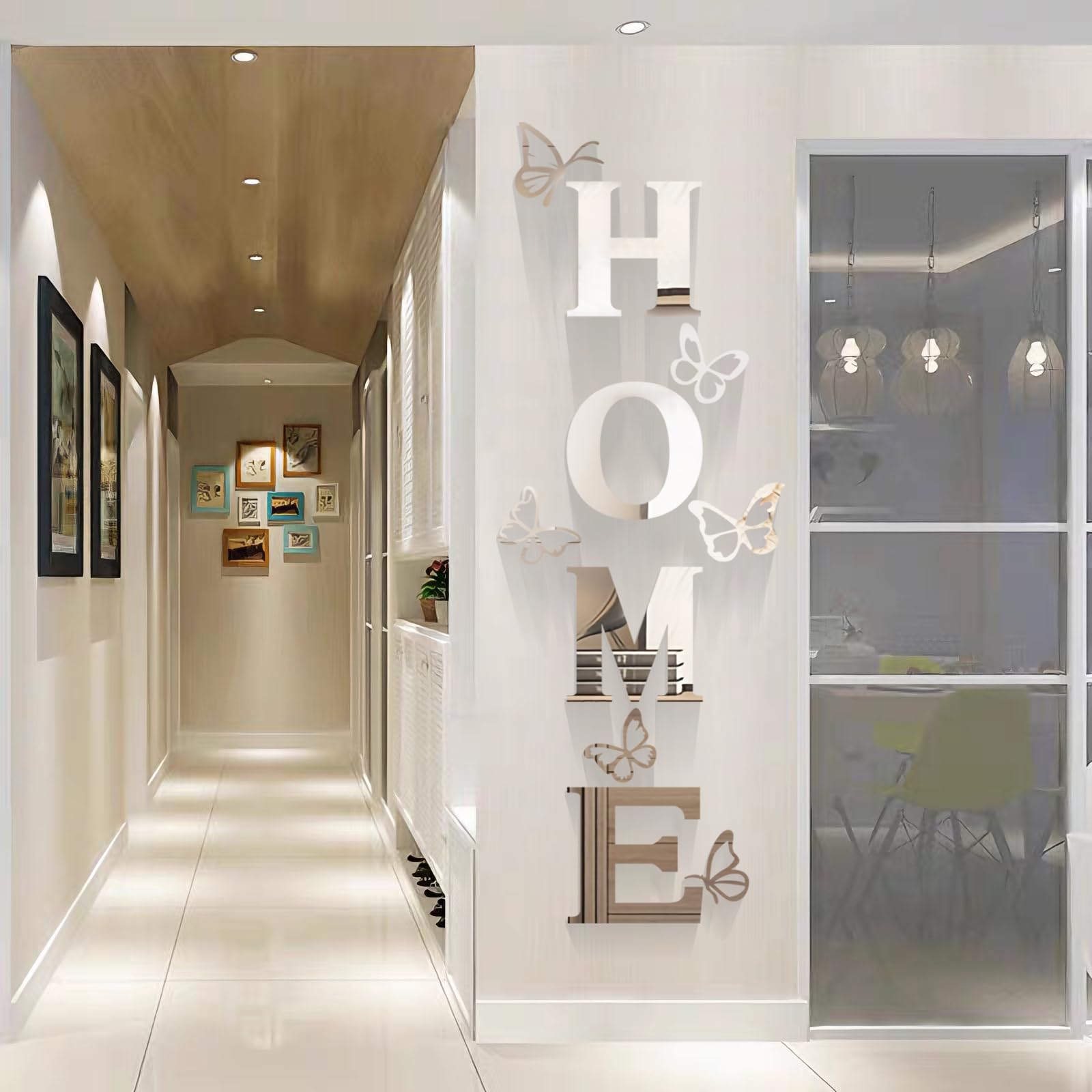 Vaabee Home Wall Decor Signs Letters Acrylic Mirror Stickers Family House Decorations for Living Room Bedroom Dining Home Modern Wall Decals Art