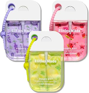 Hand Sanitizer Spray, 3Pack Spray Hand Sanitizer Travel Size With Cute Keychain, Scented Pocket Power Mist Hydrating Women Teen Girl Gifts, 1.35FL.OZ (Watermelon,Lemon,Lavender
