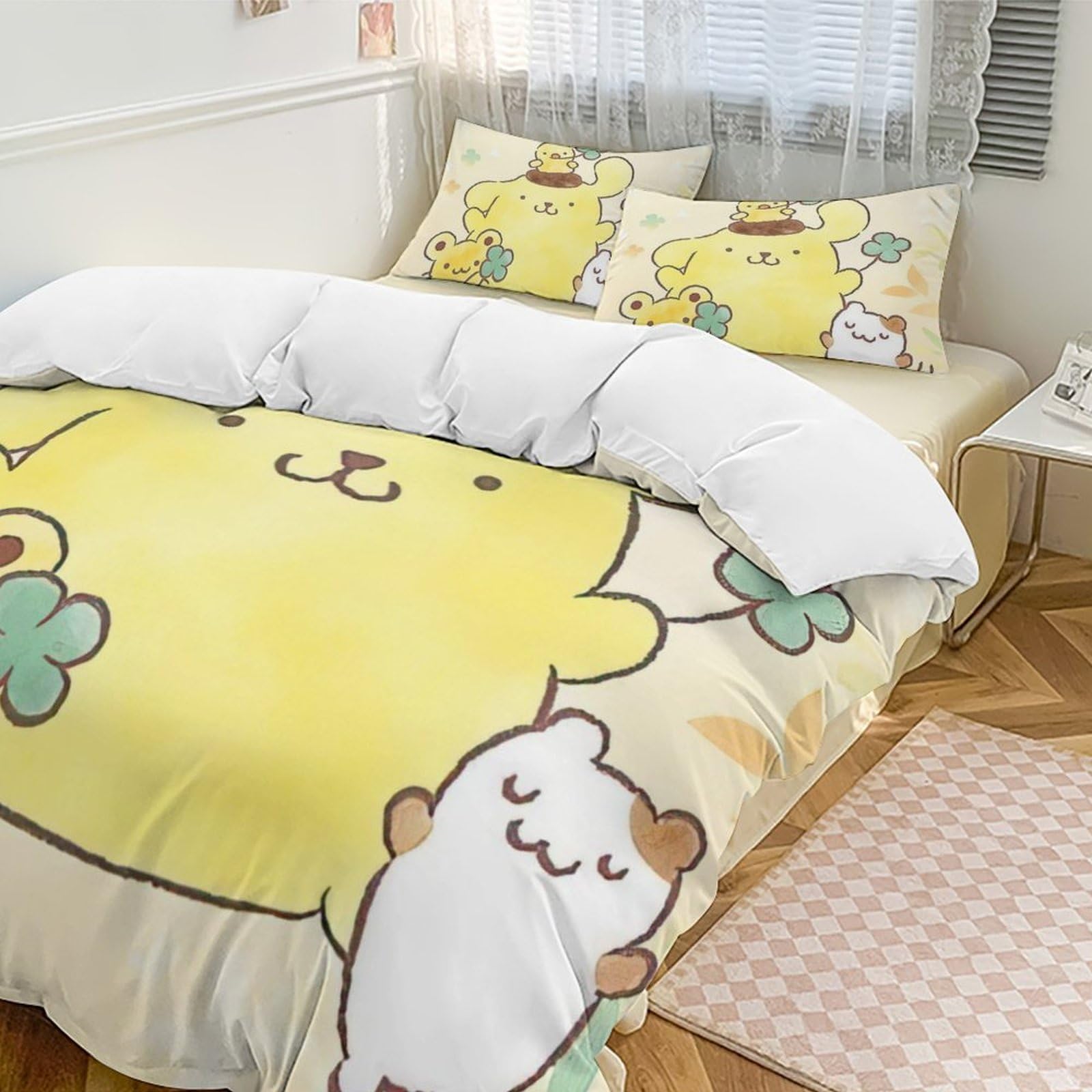 Amazon｜ポムポムプリン 寝具3点セット 布団カバー シングル 寝具