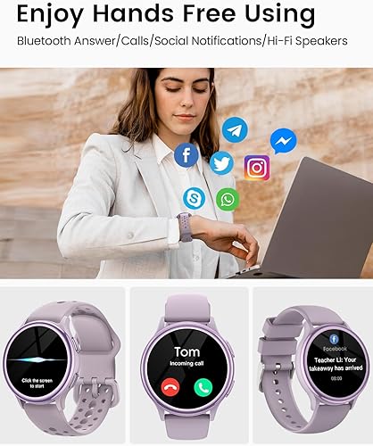 Miniatura 4 de Relojes inteligentes para mujer para iPhoneSamsungAndroid (respuestahacer llamadas), pantalla AMOLED de 1.27 pulgadas, rastreadores de actividad
