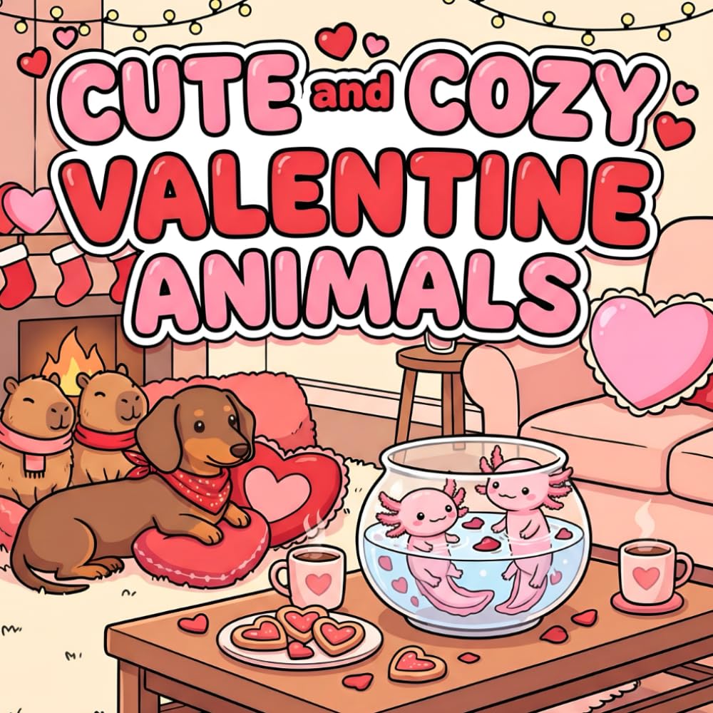 Cute & Cozy Valentine Animals - Furry V-Day Coloring: A Bold & Easy Valentine’s Day Coloring Book with Adorable Animals