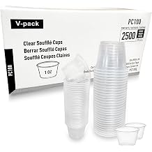 1OZ Clear Plastic Portion Cups | 2500 Count Clear Disposable Plastic Portion Cups | Souffle Cups | Jello Shot Cups, and Sauce Cups For Portion Control, No Lids