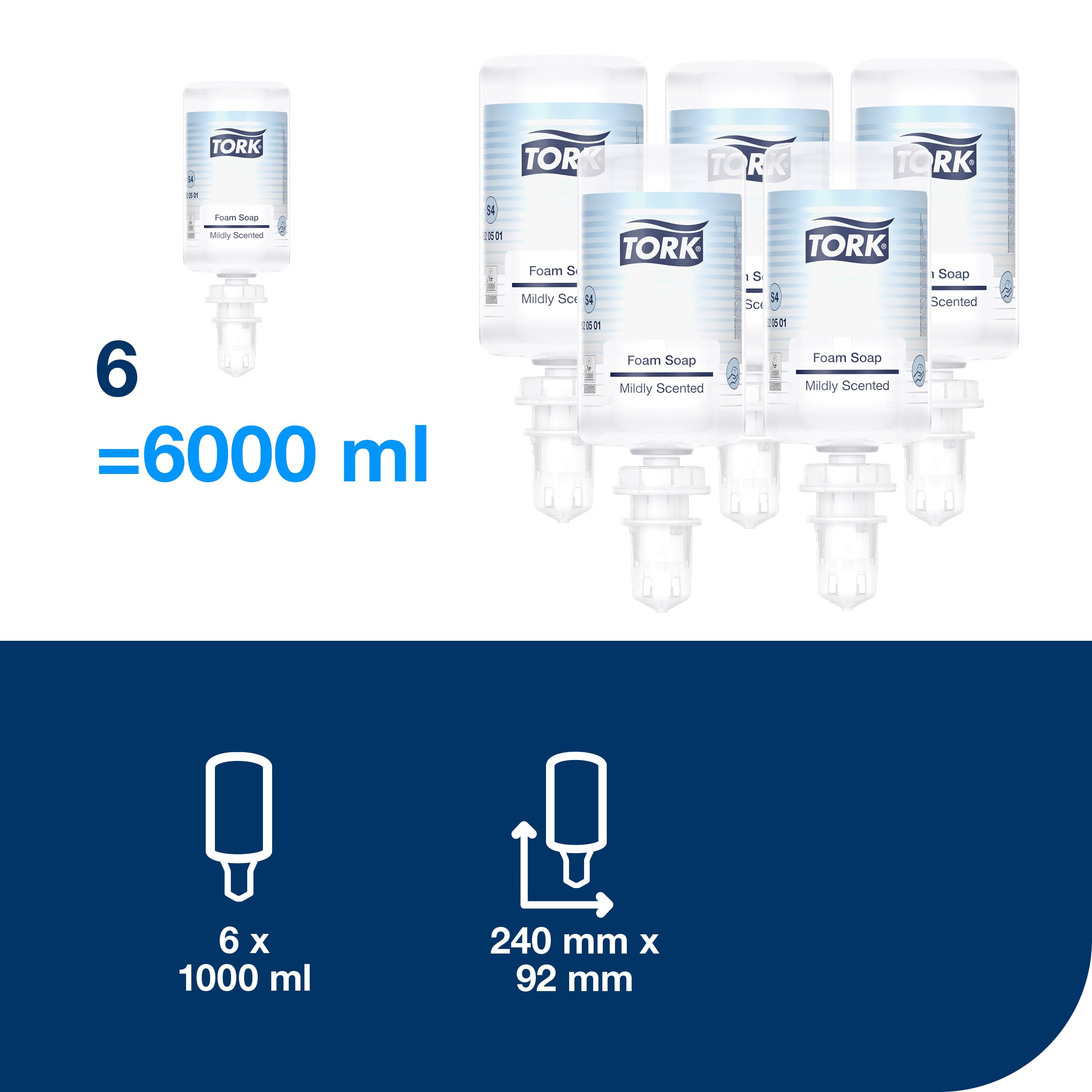 TORK Mild 520501 - Sapone liquido 1 l, 6 pezzi