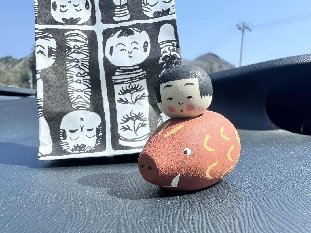 鈴木明工人 仙台秋保 えじここけし イノシシ乗り金太郎 玩愚庵こけし屋 鈴木明工人 仙台秋保 えじここけし イノシシ乗り金太郎 玩愚庵