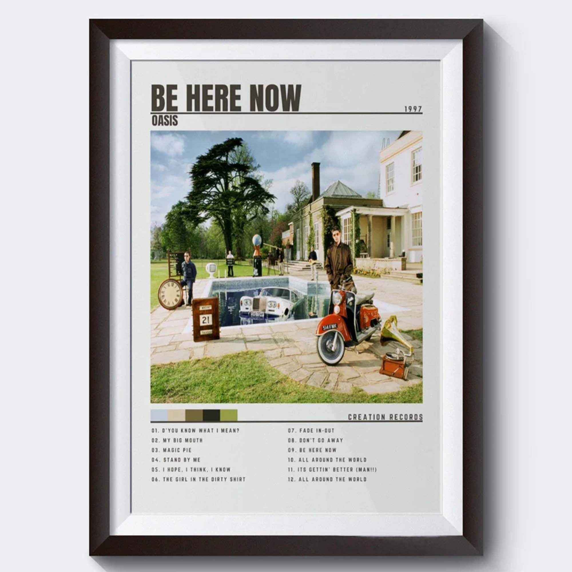 OASIS Be Here Now Poster, Minimalist Music Poster, A3 Size (29.7 x