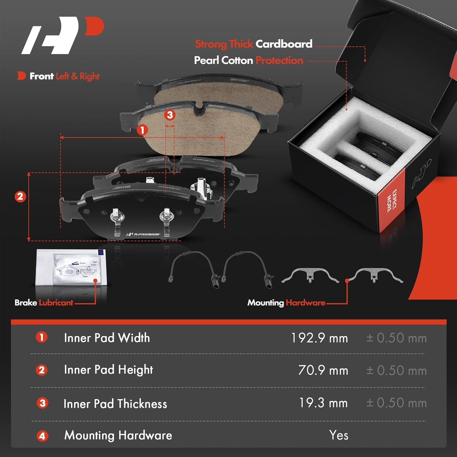A-Premium 14.02 inch (356 mm) Front Drilled and Slotted Disc Brake Rotors + Ceramic Pads Kit Compatible with Select Audi Models - A6 2017-2018, A6 Quattro 2012-2019, A7/A8 Quattro & More