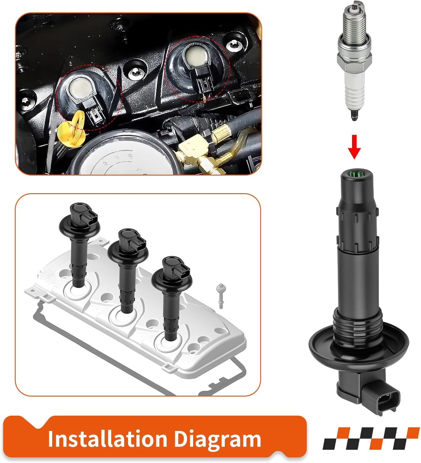 For Sea Doo GTX RXT RXP GTI GTS 130 155 185 215 255 260 3Pcs Ignition Coils & Iridium Spark Plugs 2002-2017 420664020