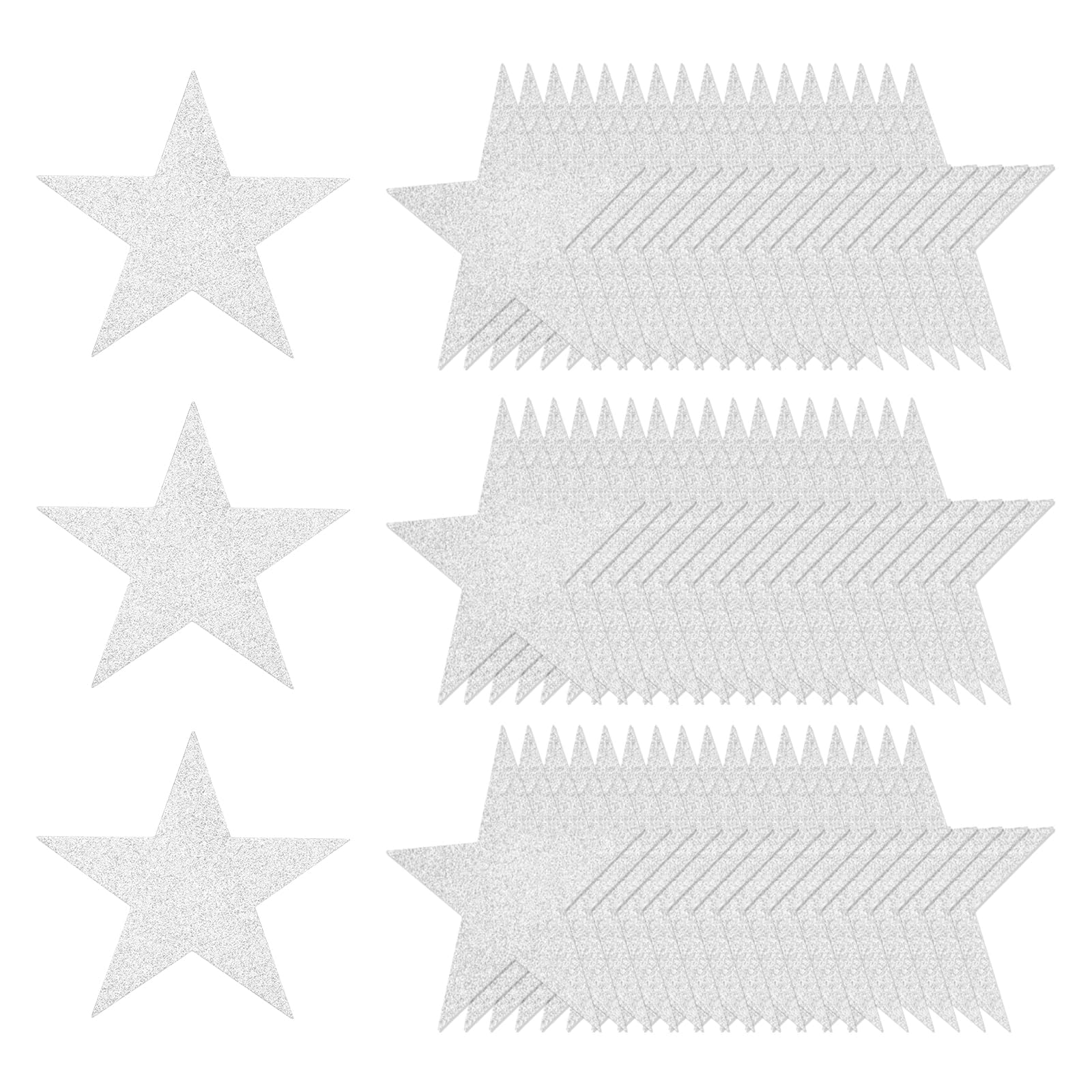 QUARKZMAN 80 Pezzi Stelle Brillanti Ritagliate 5 Pollici Carta Brillante Argento Coriandoli Decorazioni Feste