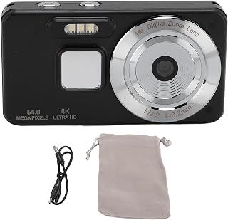 4K Digital Camera 64MP 18x Zoom Autofocus Anti Shake, Compact Vlogging Camera with 2.8 Inch Display, 2000mAh Battery for Teen Boys Girls Kids Travel Photography (Black)