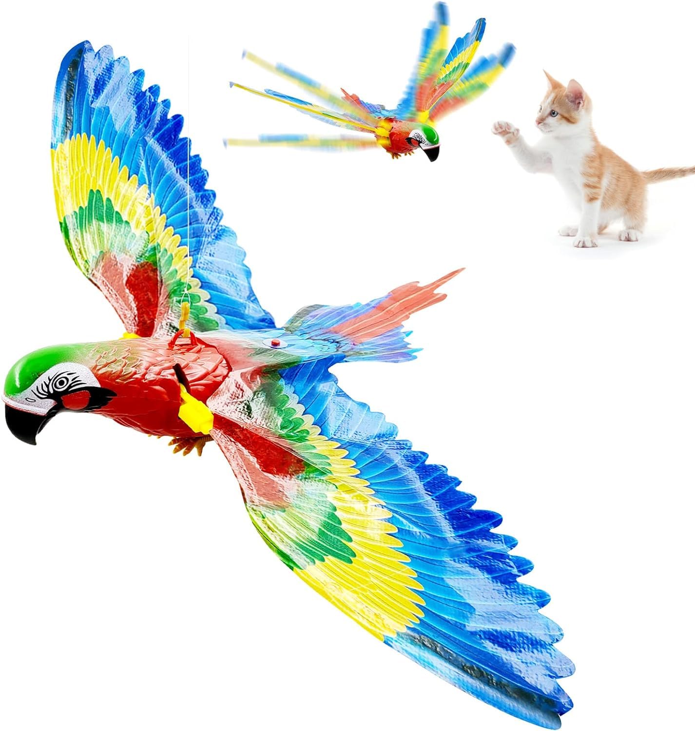 TaimeiMao Juguetes Eléctricos para Gatos,Pajaro Volador Juguete Gato,Pajaro Juguete Interactivo para Gatos,Juguetes Interactivos para Gatos de Pájaro de Simulación para Gatos de Interior