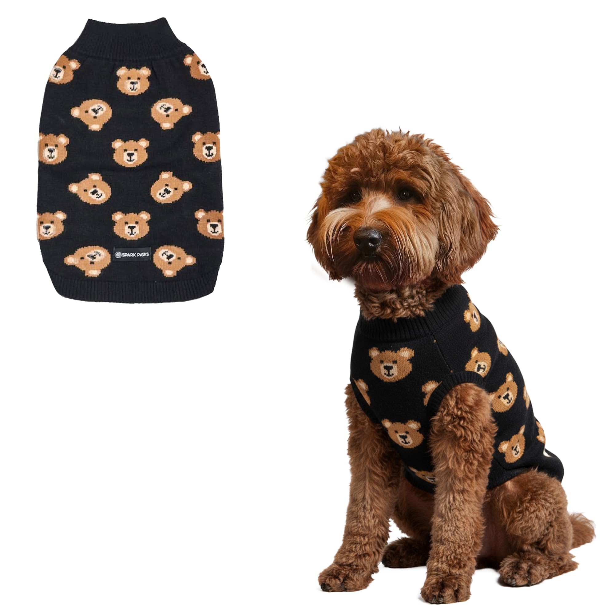 Spark Paws Knit Dog Sweater - Winter Dog Clothes, Small Medium Large