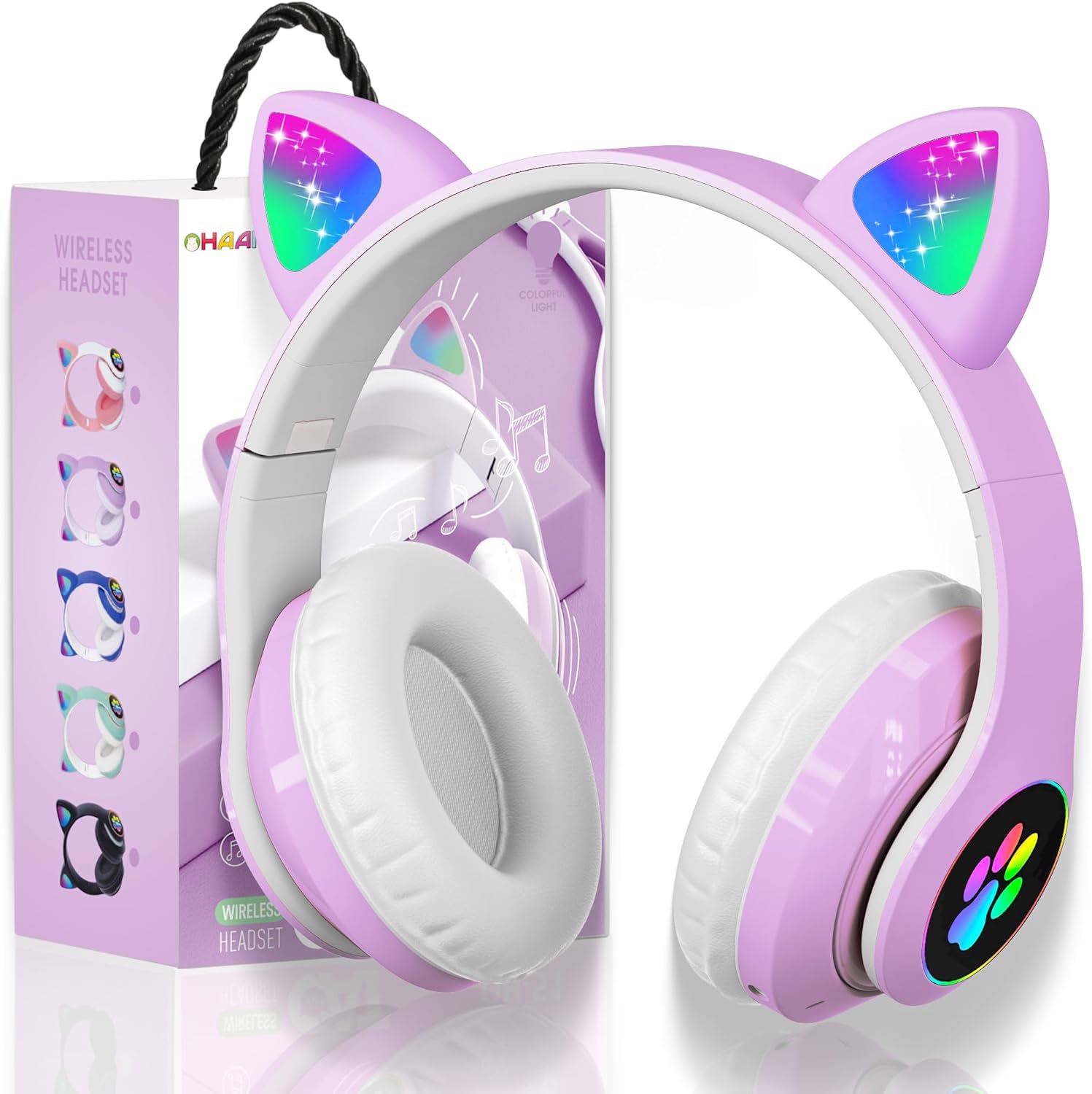 Auriculares Bluetooth infantiles con luz LED y orejas de gato por 18,99€ ¡¡30% de descuento!!